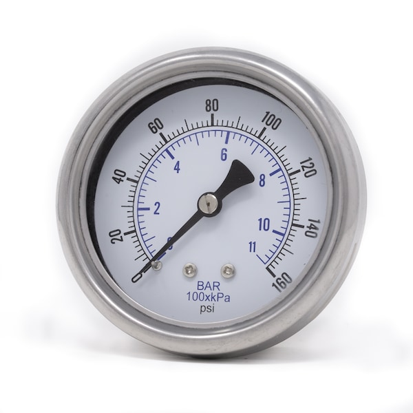 Pic Gauges 2 1/2 in Dial, 1/4 in NPT Male Center Back Location, Stainless Steel Case Material 212D-254F - main