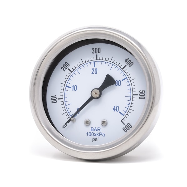 Pic Gauges 2 1/2 in Dial, 1/4 in NPT Male Center Back Location, Stainless Steel Case Material 212D-254K - main