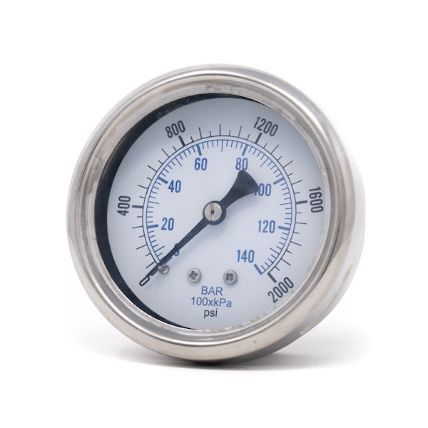 Pic Gauges 2 1/2 in Dial, 1/4 in NPT Male Center Back Location, Stainless Steel Case Material 212D-254O - main