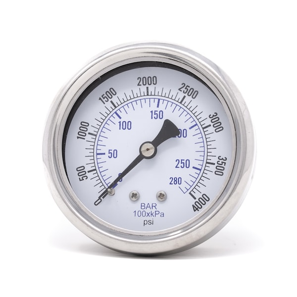 Pic Gauges 2 1/2 in Dial, 1/4 in NPT Male Center Back Location, Stainless Steel Case Material 212D-254Q - main