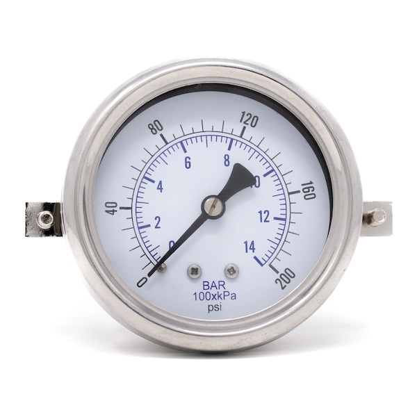 Pic Gauges 2 1/2 in Dial, 1/4 in NPT Male Center Back Location, Stainless Steel Case Material 213D-254G - main