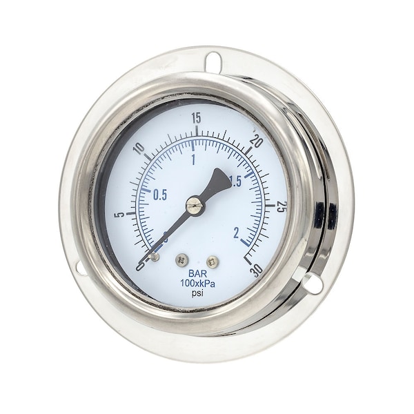 Pic Gauges 2 1/2 in Dial, 1/4 in NPT Male Center Back Location, Stainless Steel Case Material 214D-254C - main