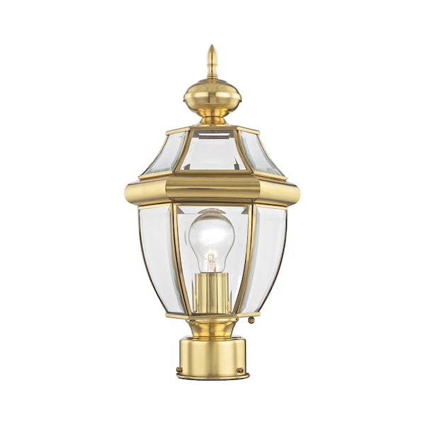 Livex Lighting Monterey 1 Light Polished Brass Outdoor Post Top Lantern 2153-02 - main