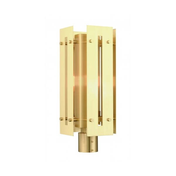 Livex Lighting Satin Brass Outdoor Post Top Lantern, 1 L 21776-12 - main
