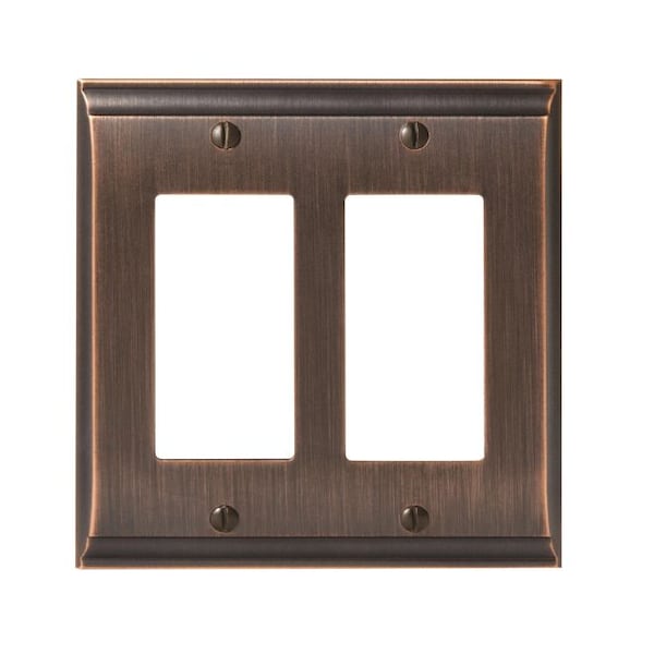 Amerock Candler 2 Rocker Wall Plates, Number of Gangs: 2 Zinc, Oil Rubbed Bronze Finish BP36505ORB - main