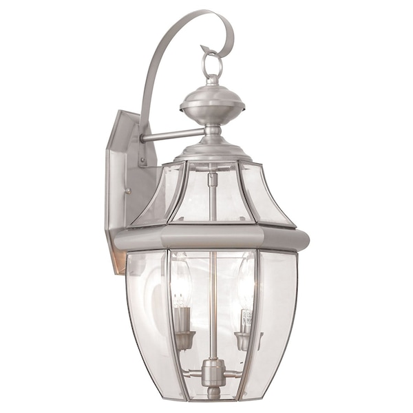 Livex Lighting Monterey 2 Light Brushed Nickel Outdoor Wall Lantern 2251-91 - main