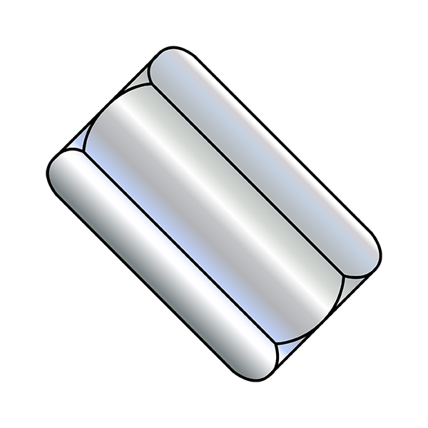 Zoro Select Coupling Nut, #1-8, Steel, Zinc Plated, 2-3/4 in Lg, 1-3/8 in Hex Wd, 20 PK 1004422NCUP - main