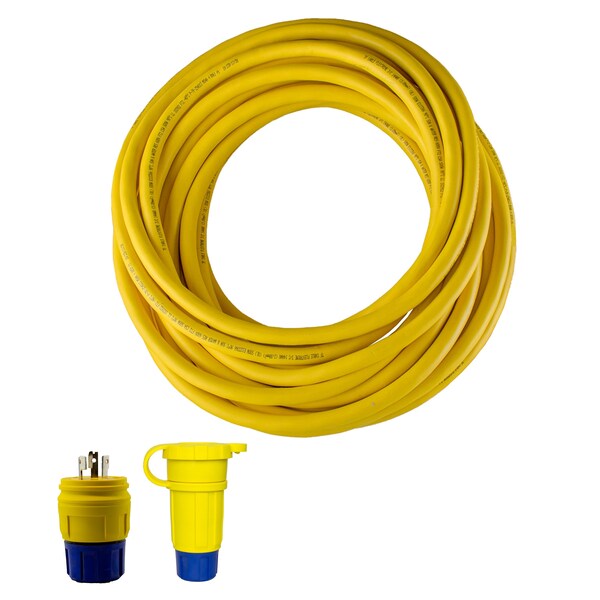 Ericson SOW Extension Cord, 12 AWG, Indoor/Outdoor, 12/3, 1 Outlets, Non-NEMA, Yellow, Non-NEMA, 100 ft 2316PW6P123D - main