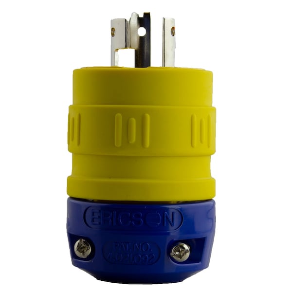 Ericson Locking Plug, L14-20P, 20 A, 125/250V AC, Single Phase, 3 Pole, Spring Clamp Terminals, Yellow 2320-P - main