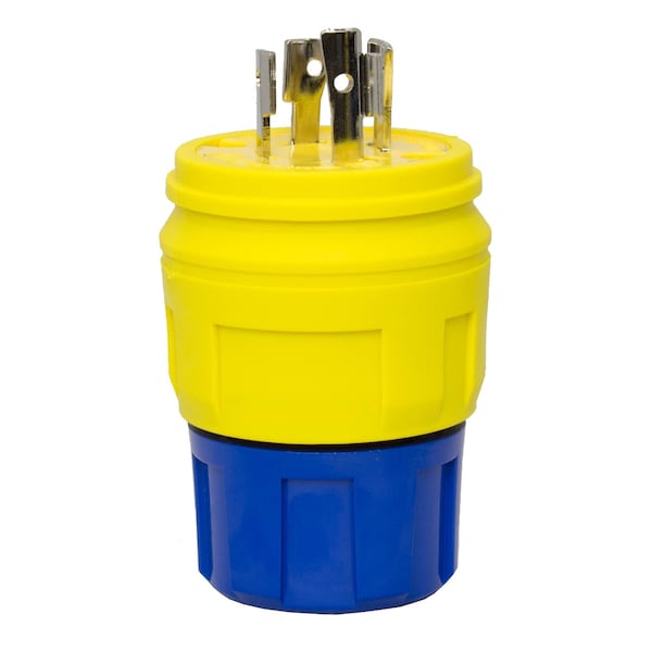 Ericson Watertight Locking Plug, L15-20P, 20 A, 250V AC, Three Phase, 3 Pole, Yellow 2322-PW6P - main
