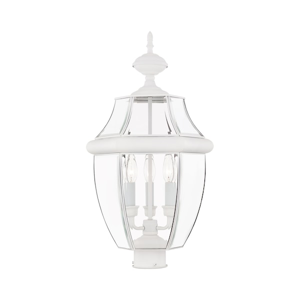 Livex Lighting Monterey 3 Light White Outdoor Post Top 2354-03 - main