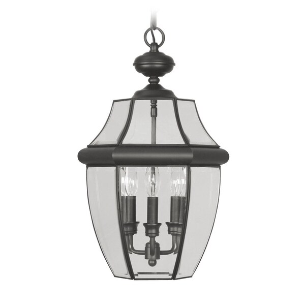 Livex Lighting Monterey 3 Light Black Outdoor Pendant L 2355-04 - main
