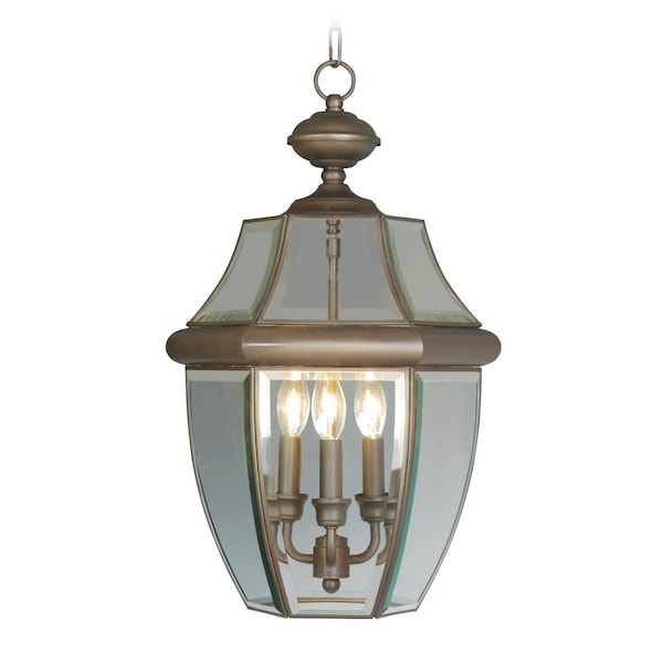 Livex Lighting Monterey 3 Light Bronze Outdoor Pendant Lantern 2355-07 - main