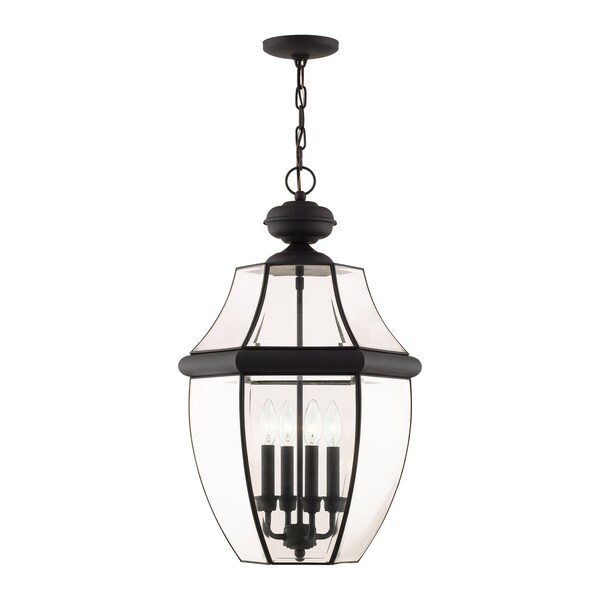 Livex Lighting Monterey 4 Light Black Outdoor Pendant Lantern 2357-04 - main