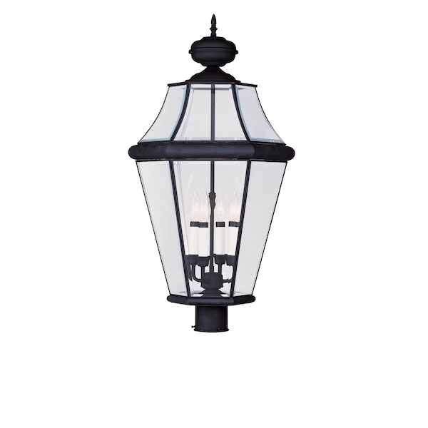 Livex Lighting Georgetown 4 Light Black Outdoor Post Top Lantern 2368-04 - main