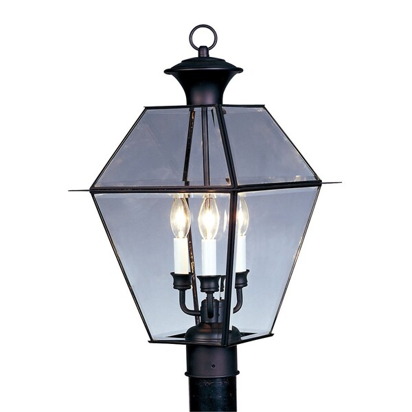Livex Lighting Westover 3 Light Black Outdoor Post Top Lantern 2384-04 - main