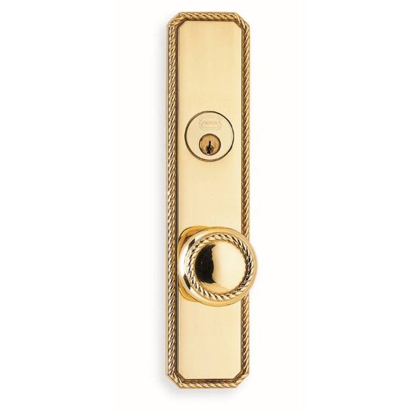 Omnia LH 441 Knob 24000 Plate Single CYL 234BS Mortise Lock Bright Brass 24441A00L1