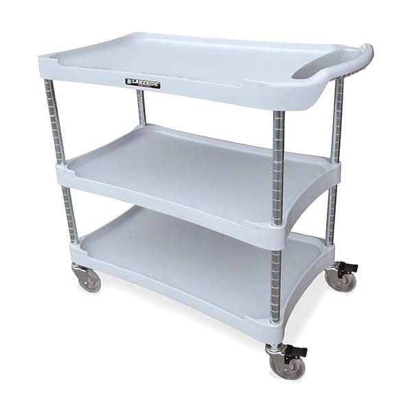 Lakeside Adjustable 3-Shelf Plastic Cart; 300 lb Capacity, 16-1/4"x28-3/4" 2509 - main