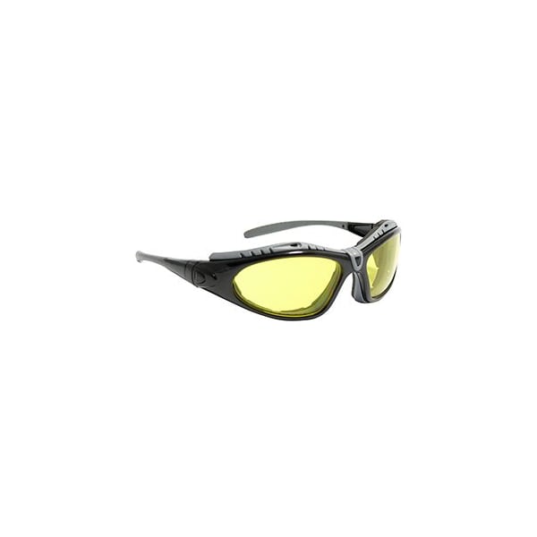 Bouton Optical Fuselage, Safety Glasses, Anti-Fog & Anti-Scratch, Amber Lens, Black Frame, Full-Frame, 1 PR 250-50-0429 - main
