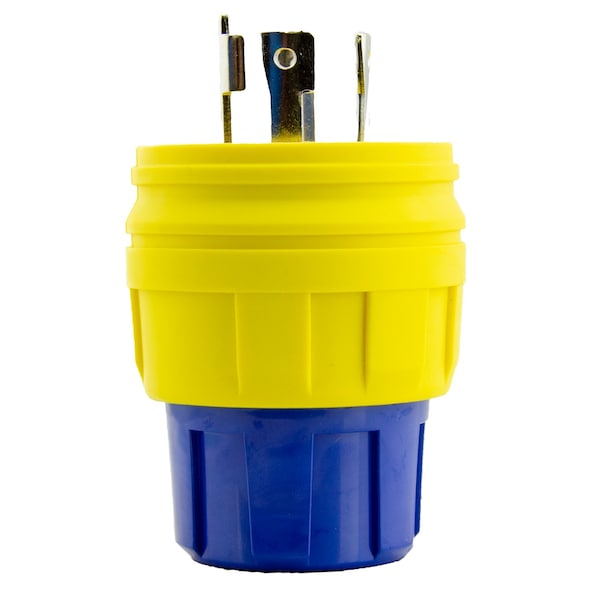 Ericson Locking Plug, L15-30P, 30 A, 250V AC, Three Phase, 3 Pole, Yellow 2522-PW6P - main