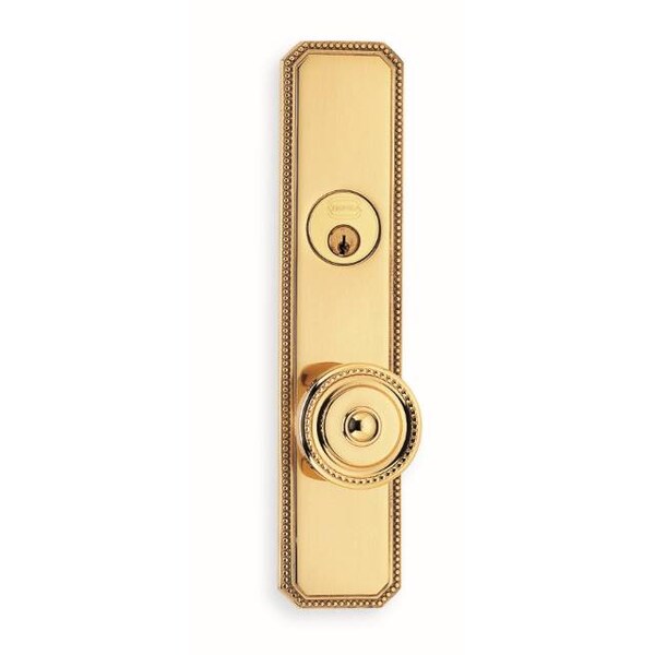 Omnia LH 430 Knob 25000 Plate Panic Proof Entry 234BS Mort Bright Brass 25430F00L1