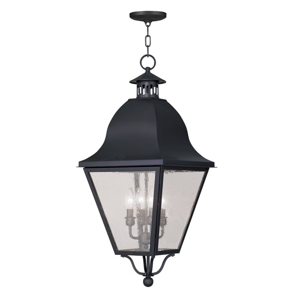 Livex Lighting Amwell 4 Light Black Outdoor Pendant Lan 2547-04 - main