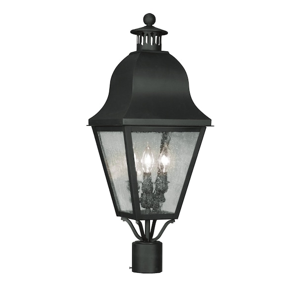 Livex Lighting Amwell 3 Light Black Outdoor Post Top La 2556-04 - main