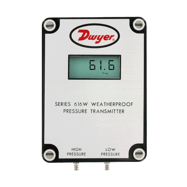 Dwyer Instruments Differential pressure transmitter, range 0-20" w.c., max. pressure 20 psig. 616W-4-LCD - main