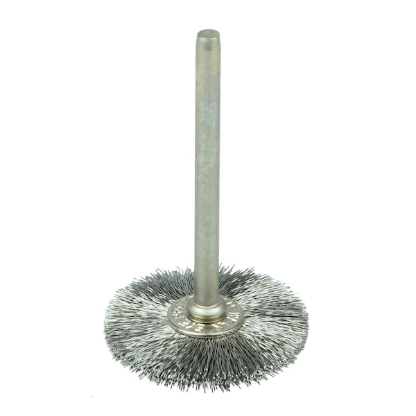 Weiler 1" Miniature Wire Wheel .003" Stainless Steel Fill 1/8" Stem 26014 Zoro