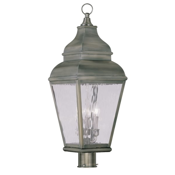 Livex Lighting Exeter 3 Light Vintage Pewter Outdoor Po 2606-29 - main