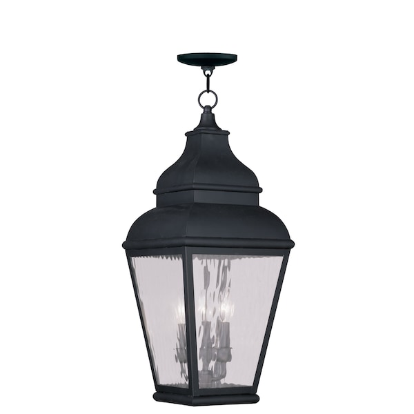 Livex Lighting Exeter 3 Light Black Outdoor Pendant Lan 2610-04 - main