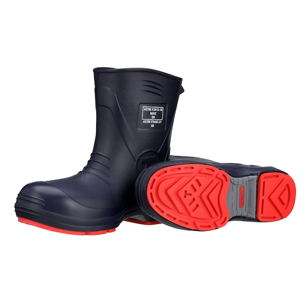 Tingley Unisex Flite Mid Rubber Boots, Steel Toe, Navy Blue