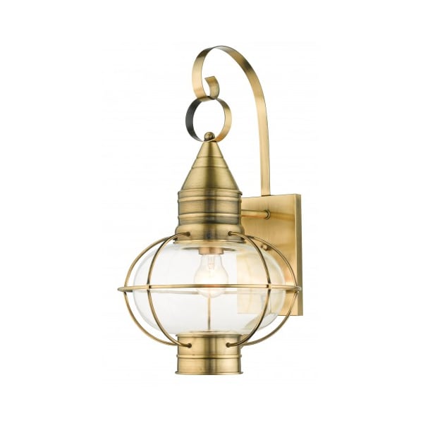 Livex Lighting Antique Brass Outdoor Wall Lantern, 1 Lig 26904-01 - main