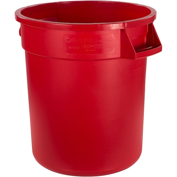 Bronco 10 gal Round Heavy Duty Plastic Can, Red 84101005 - main