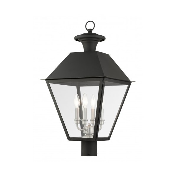Livex Lighting Black Outdoor Post Top Lantern, 4 Light 27223-04 - main