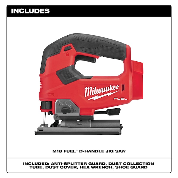Qoo　0527 Milwaukee 2737-20 M18 Fuel D-Handle Jig Saw with Brushless