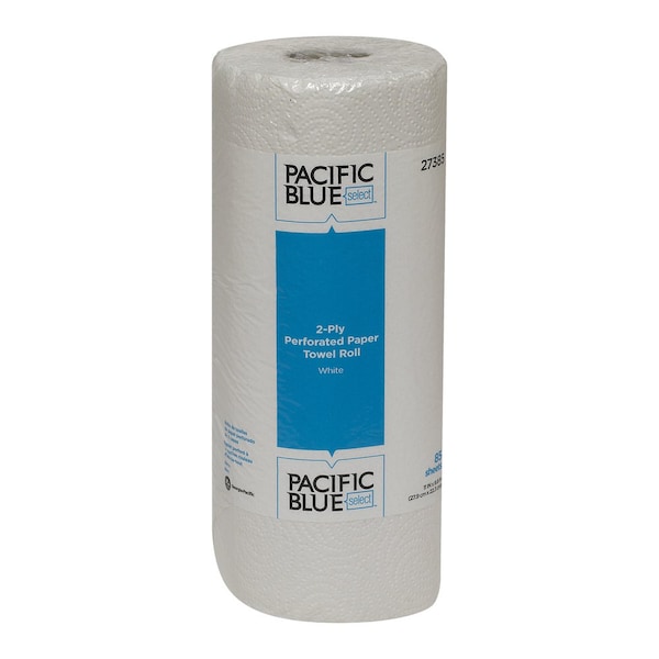 Georgia-Pacific Pacific Blue Select Perforated Roll Paper Towels, 2 Ply, 85 Sheets, 11 in x 8.8 in Sheets, White 27385