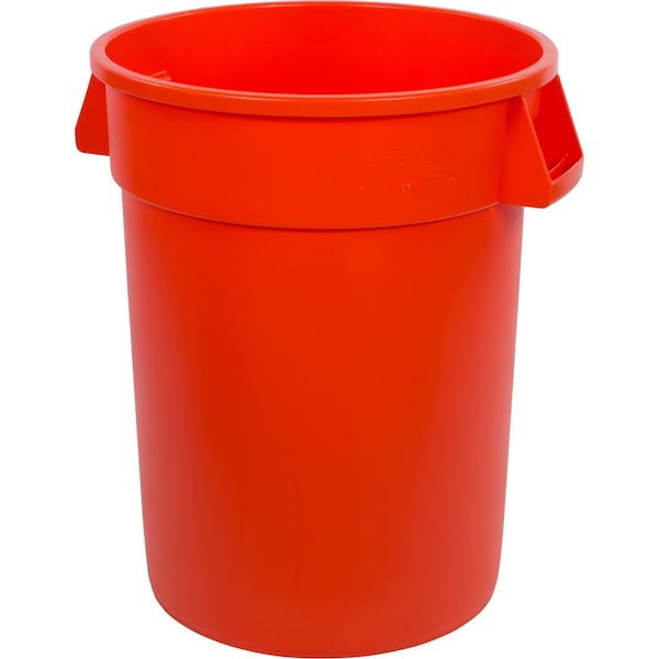 Bronco 32 gal Round Trash Can, Orange 84103224 Zoro