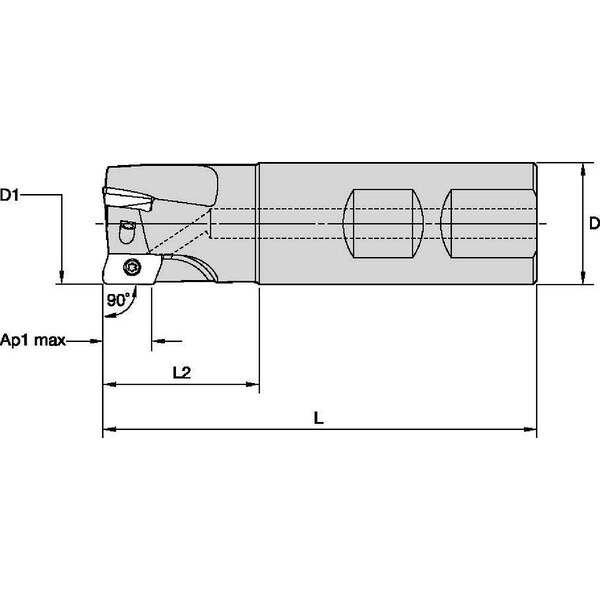 Widia Indexable Profiling End Mill, VSM17 Series, High Speed Steel, 16.20mm Depth of Cut VSM17D040Z04B40XD17 - main
