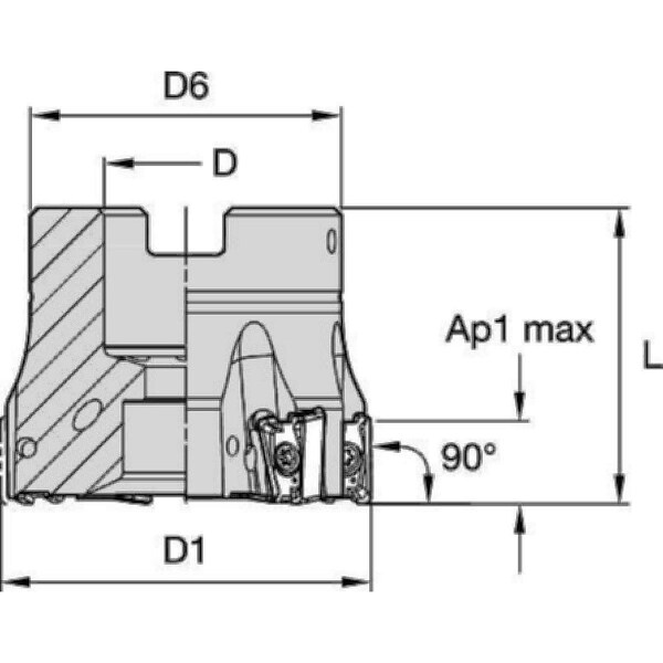 Widia Indexable Profiling End Mill, VSM490-10 Series, High Speed Steel, 10.00mm Depth of Cut VSM490D125Z10S40XN10 - main