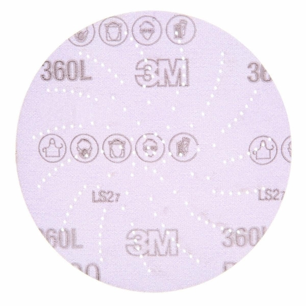 3M Cn Snding Disc 360L, 01706, 5 in P28, PK500, 5" Dia, Multi-Hole, Aluminum Oxide, P280 Grit 7100028668 - main
