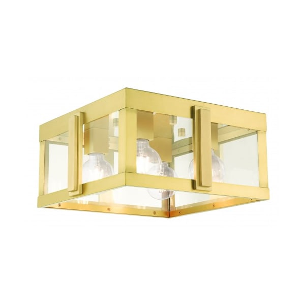 Livex Lighting Natural Brass Outdoor Flush Mount, 4 Ligh 27723-08 - main