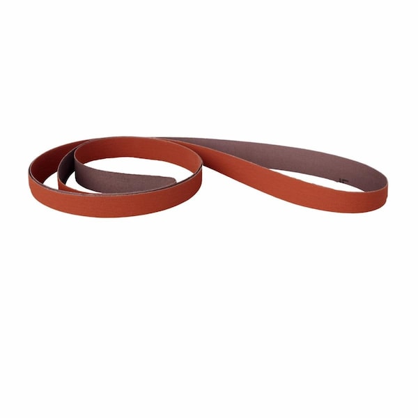 3M Sanding Belt, 1-1/2 in W, 60 in L, Closed Coat, Ceramic Aluminum Oxide, P240 Grit, Orange 7010328224 - main
