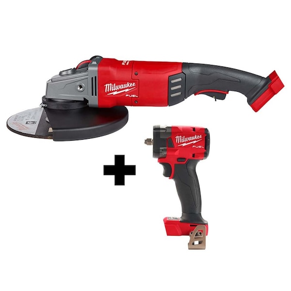 Milwaukee Tool M18 FUEL 3/8" Compact Impact Wrench w/ Friction Ring + M18 FUEL 7" / 9" Large Angle Grinder 2785-20, 2854-20 - main