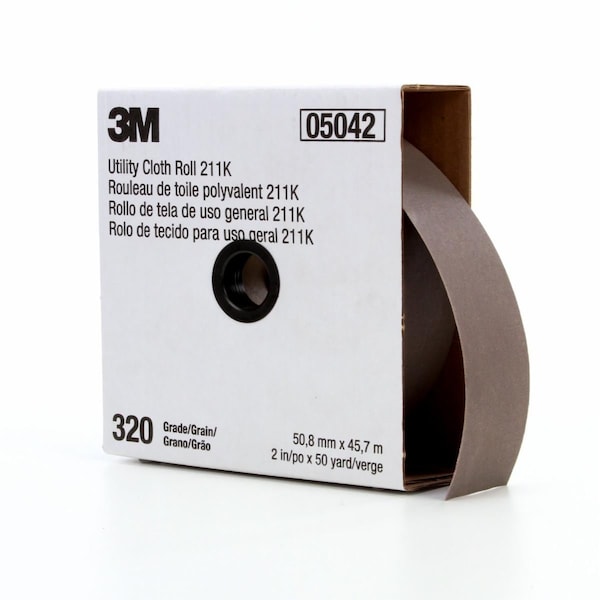 3M Utility Cloth Roll 211K, 1inx50yd320 J-weight, 5/pk 7000118350 - main