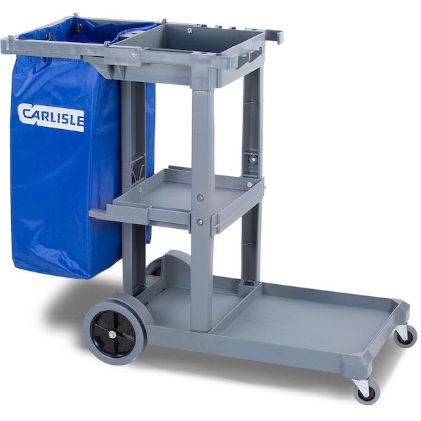 Carlisle Foodservice Short Platform Janitorial Cart, Gray JC1945S23 - main