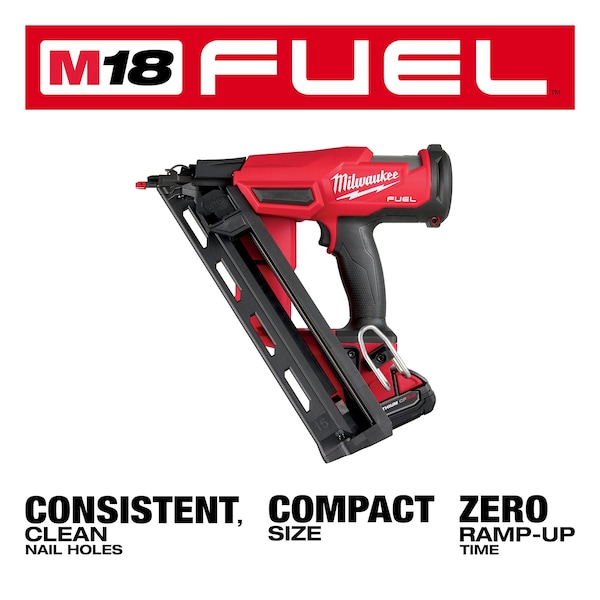 MILWAUKEE M18 FUEL™ 15 Gauge Finish Nailer Kit (2839-21CT) | Zoro