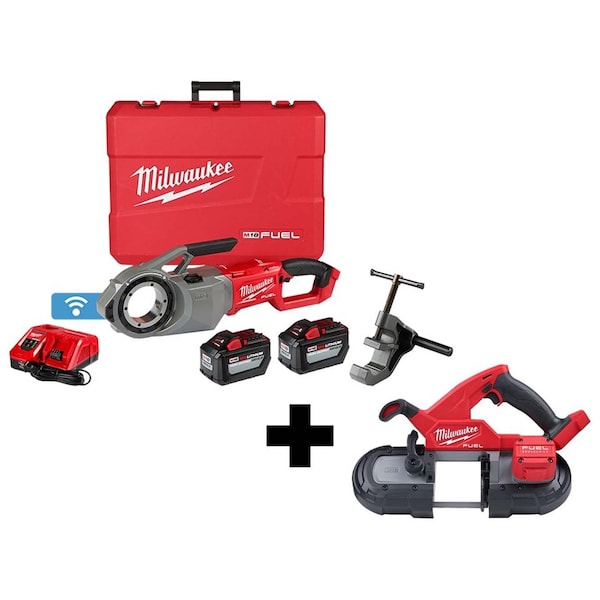 Milwaukee Tool M18 FUEL Pipe Threader w/ ONE-KEY Kit + M18 FUEL Compact ...