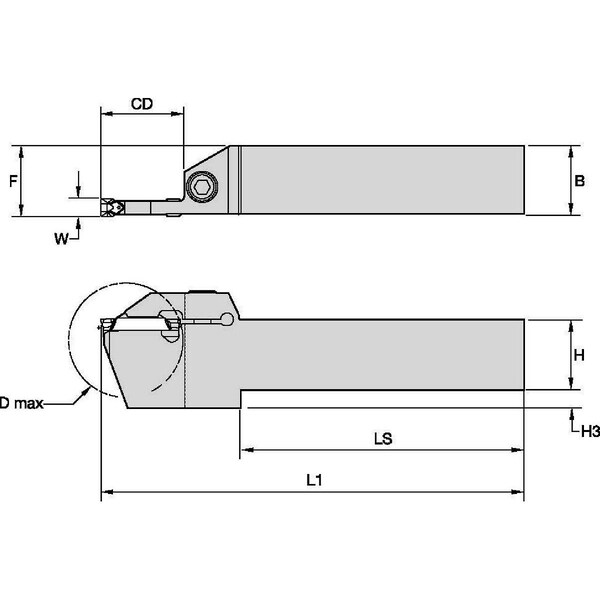 Widia Thread Turning Toolholder, WMTCL82B062 WMTCL82B062 - main