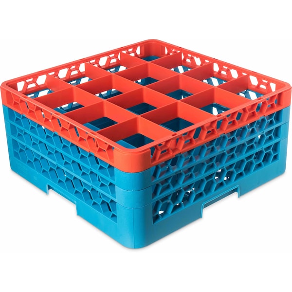 Carlisle Foodservice The 16 Compartment Divided Glass Rack RG16-3C412 - main